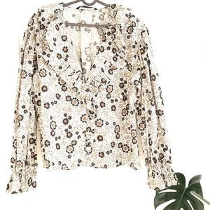 Blouse Fleurie Zara Kids – Taille 8 Ans (128 Cm) – Manches Longues – 100% Coton